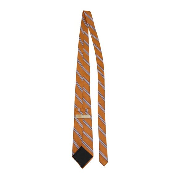Title: Michael Kors 100% Silk Orange Stripe Tie Men’s Classic 3.5” - Picture 4 of 8